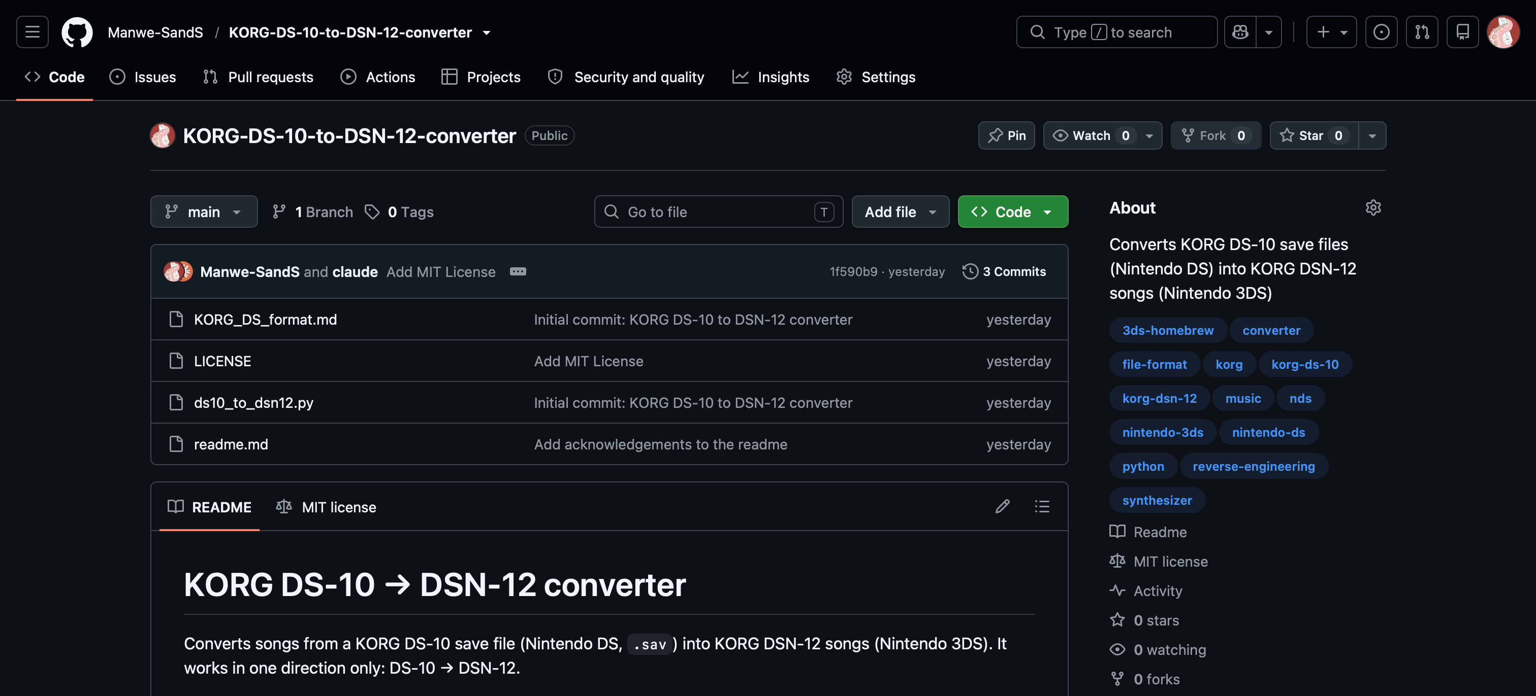 Репозиторий KORG-DS-10-to-DSN-12-converter на GitHub